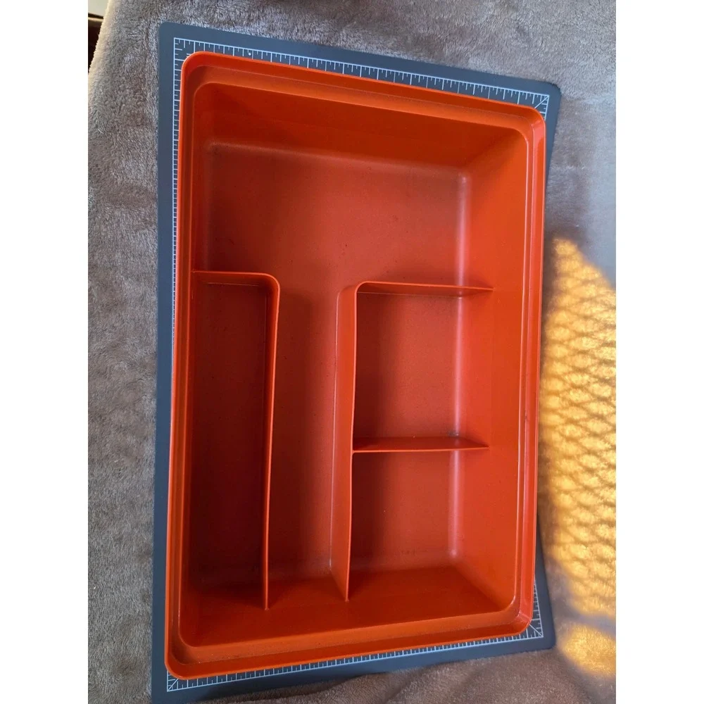Vintage Tupperware Craft Tackle Box Organizer Orange Modular Trays 1532 1534
